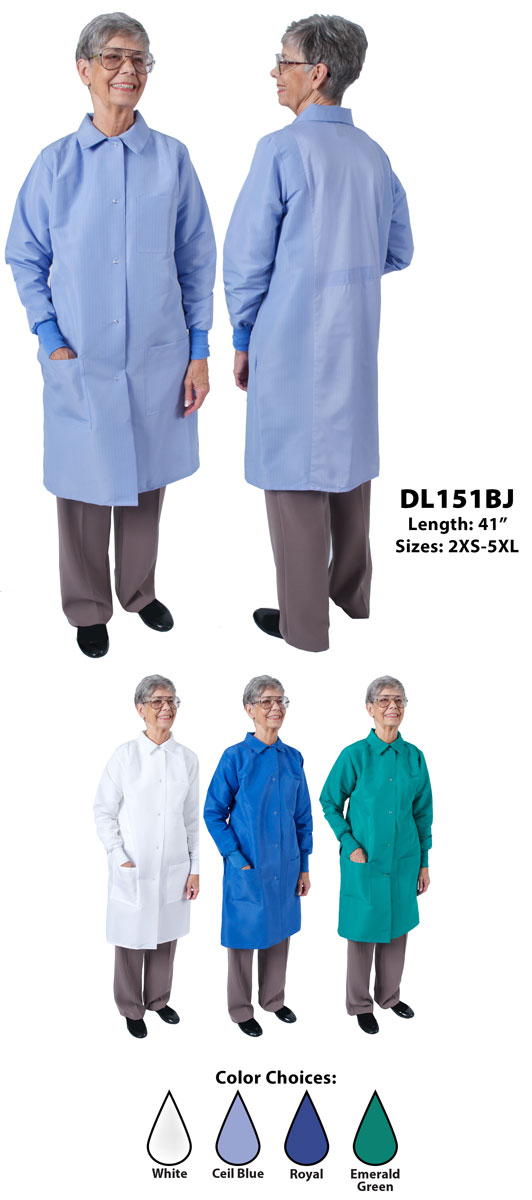 DL151BJ Ladies Long Length Lab Coats (Traditional Collar) (39